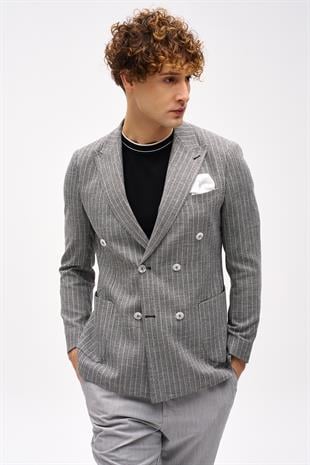 Erkek Siyah Slim Fit / Dar Kalıp Geniş Kırlangıç Ceket