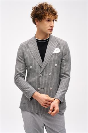 Erkek Siyah Slim Fit / Dar Kalıp Geniş Kırlangıç Ceket