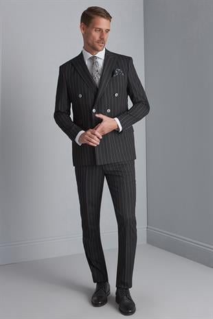 Siyah Slim Fit Dar Kalıp Takım Elbise