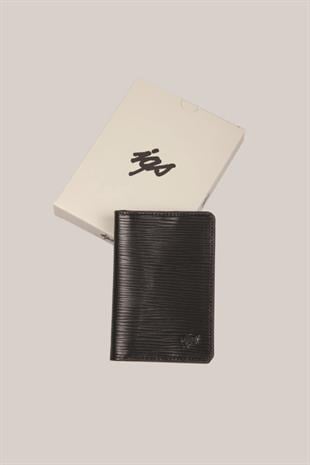 Erkek Siyah Deri Kartlık (İnce Tasarım)