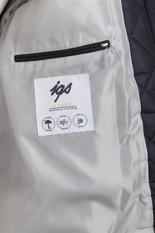 Erkek Kapitone Düğmeli Klasik Mont – Siyah