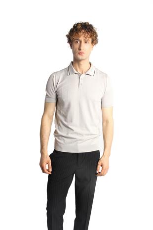 Taş Slim Fit Dar Kalıp Polo Yaka Düz Kısa Kollu Triko Tişört