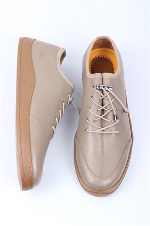 Vizon Casual Erkek Ayakkabı Bağcıklı Sade Tasarım Günlük Model