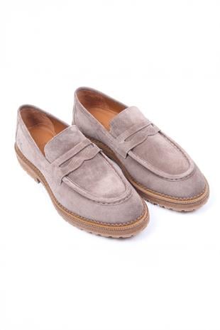 Vizon Süet Görünümlü Loafer Erkek Ayakkabı Kalın Taban Günlük Model