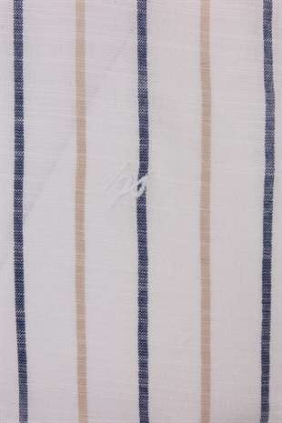  Lacivert İnce Çizgili Dynamic Fit Uzun Kollu Gömlek