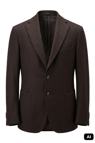 Kahve Slim Fit Dar Kalıp %50 Pamuk  Dokuma Örme Torba Cep  Ceket