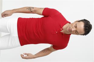 Kırmızı Modern Fit Dar Kalıp Polo Yaka Düz Kısa Kollu Pamuklu Tişört