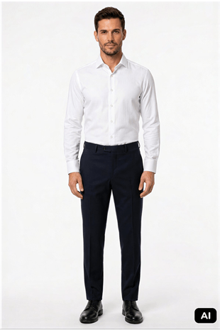 Lacivert Regular Fit Rahat Kalıp %86 Pamuklu Pantolon