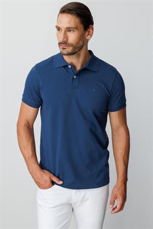 Marin Modern Fit Dar Kalıp Polo Yaka Düz Kısa Kollu  %100 Pamuk Tişört