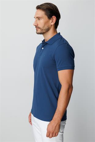 Marin Modern Fit Dar Kalıp Polo Yaka Düz Kısa Kollu  %100 Pamuk Tişört