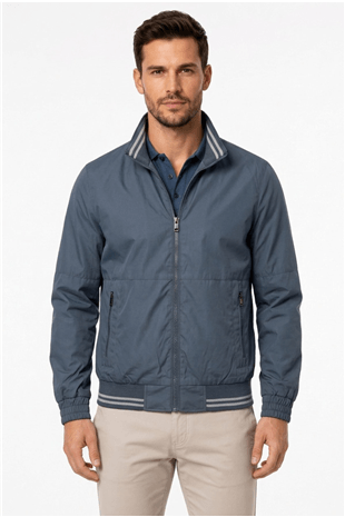 Mavi Modern Erkek Bomber Mont