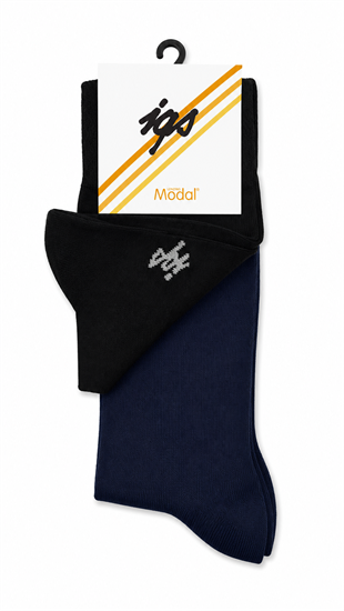 Erkek Modal İkili Çorap Siyah - Lacivert 2li Paket
