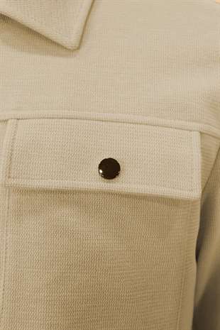 Bej Erkek Overshirt Mont – Modern Şehir Stili