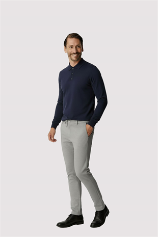 Gri Beli Lastikli İpli Erkek Pantolon – Konfor Kalıp