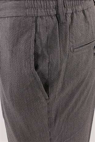 Erkek Koyu Gri Bağcıklı Smart Casual Dynamic Fit Pantolon