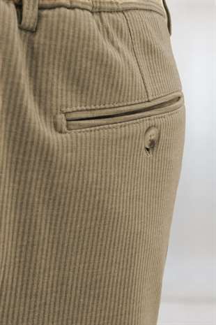 Bej Dynamic Fit Lastikli İpli Erkek Pantolon | Konforlu Smart Casual