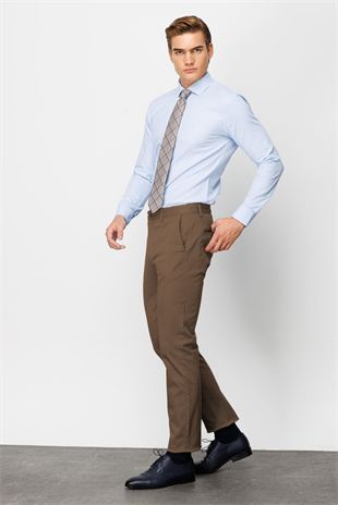 Camel Erkek Pamuklu Kumaş Pantolon Regular Fit – Rahat Kalıp Günlük Ofis Stili