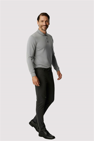 Antrasit Beli Lastikli İpli Erkek Pantolon – Konfor Kalıp