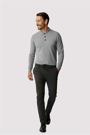 Antrasit Beli Lastikli İpli Erkek Pantolon – Konfor Kalıp