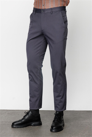 Antrasit Erkek Pamuklu Kumaş Pantolon Regular Fit – Rahat Kalıp Günlük Ofis Stili