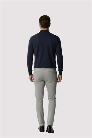 Gri Beli Lastikli İpli Erkek Pantolon – Konfor Kalıp