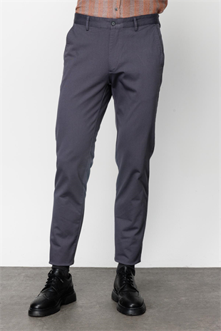 Antrasit Erkek Pamuklu Kumaş Pantolon Regular Fit – Rahat Kalıp Günlük Ofis Stili