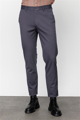 Antrasit Erkek Pamuklu Kumaş Pantolon Regular Fit – Rahat Kalıp Günlük Ofis Stili