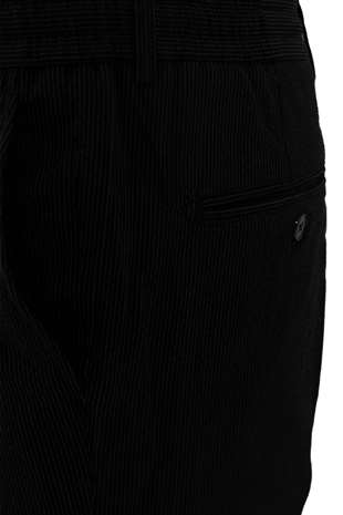 Erkek Siyah Bağcıklı Smart Casual Dynamic Fit Pantolon