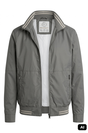 Taş Rengi Modern Erkek Bomber Mont