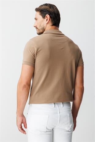 Vizon Modern Fit Dar Kalıp Polo Yaka Düz Kısa Kollu  %100 Pamuk Tişört