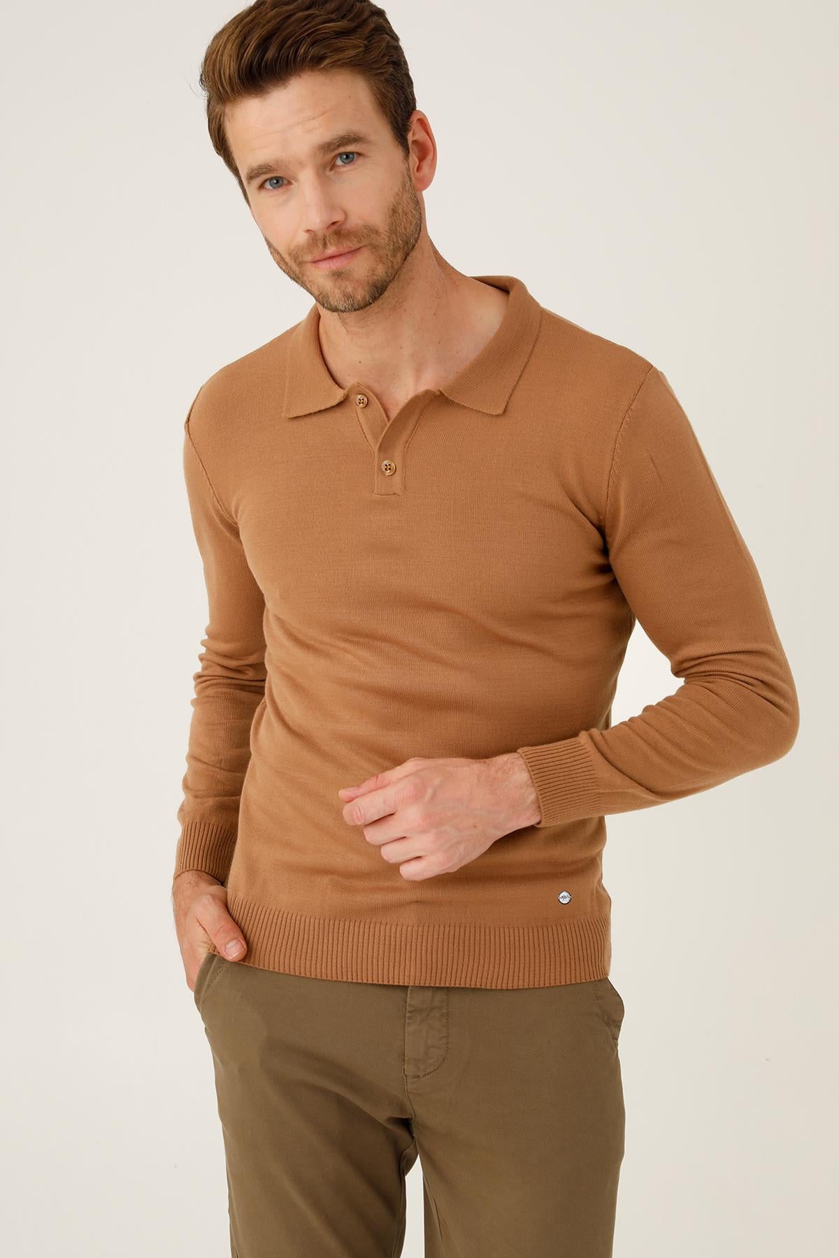 ERKEK A.KAHVE STANDART POLO YAKA DÜĞMELİ TRİKO