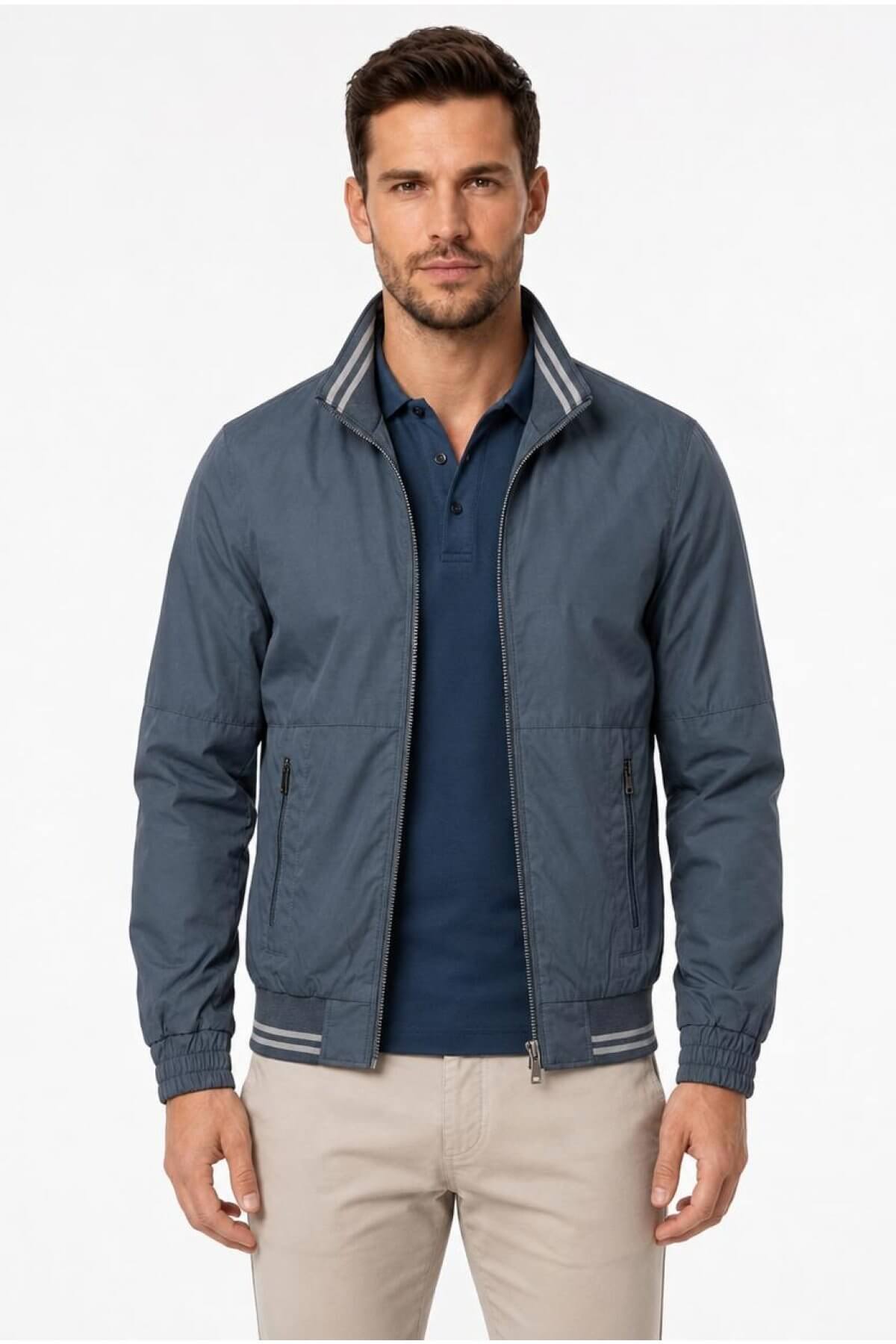 Mavi Modern Erkek Bomber Mont
