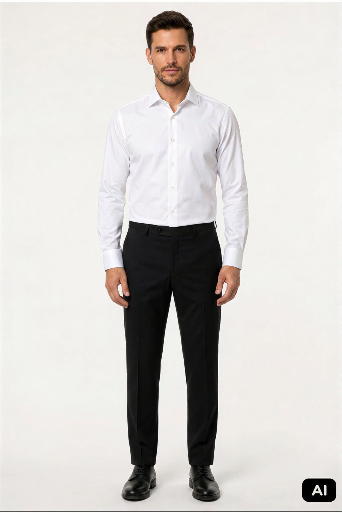 Siyah Regular Fit Rahat Kalıp %86 Pamuklu Pantolon