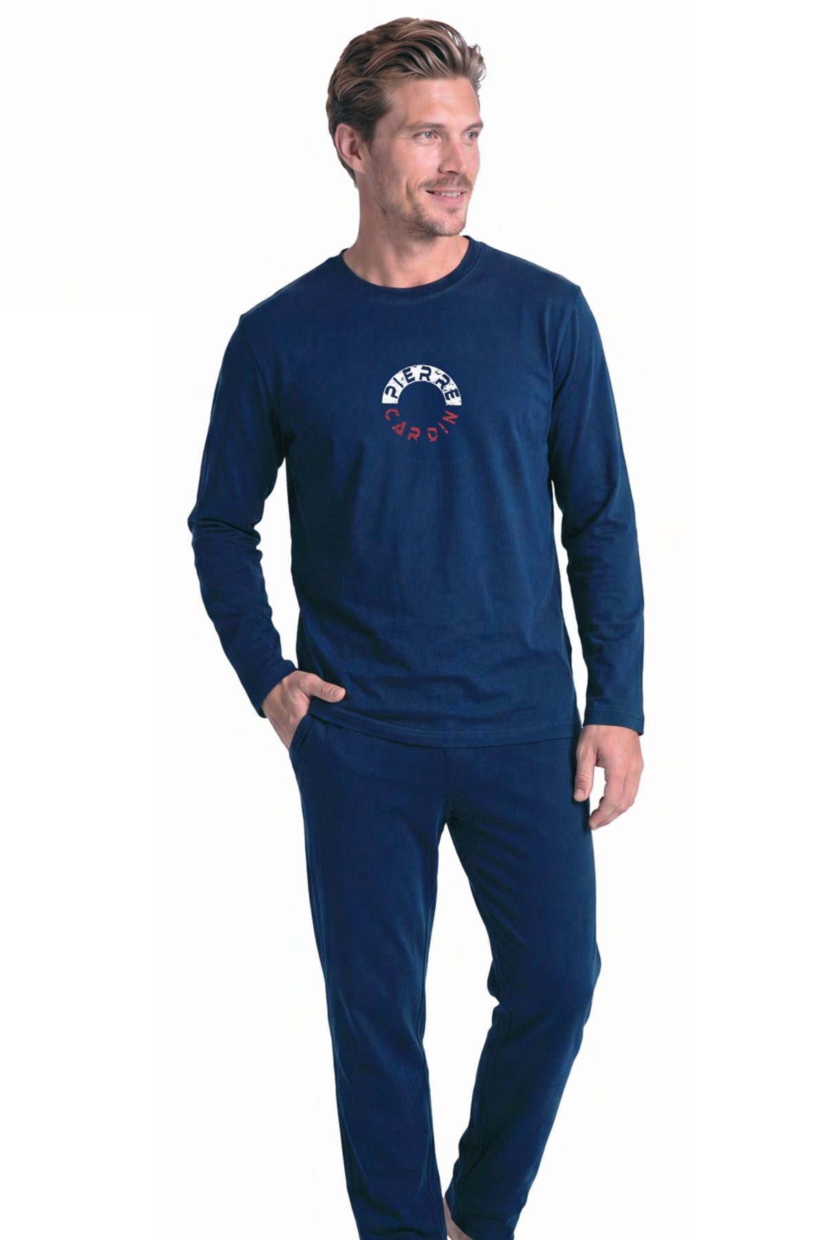 	Pierre Cardin 6155 Erkek Lacıvert Uzun Kollu Bisiklet Yaka Pijama Takımı