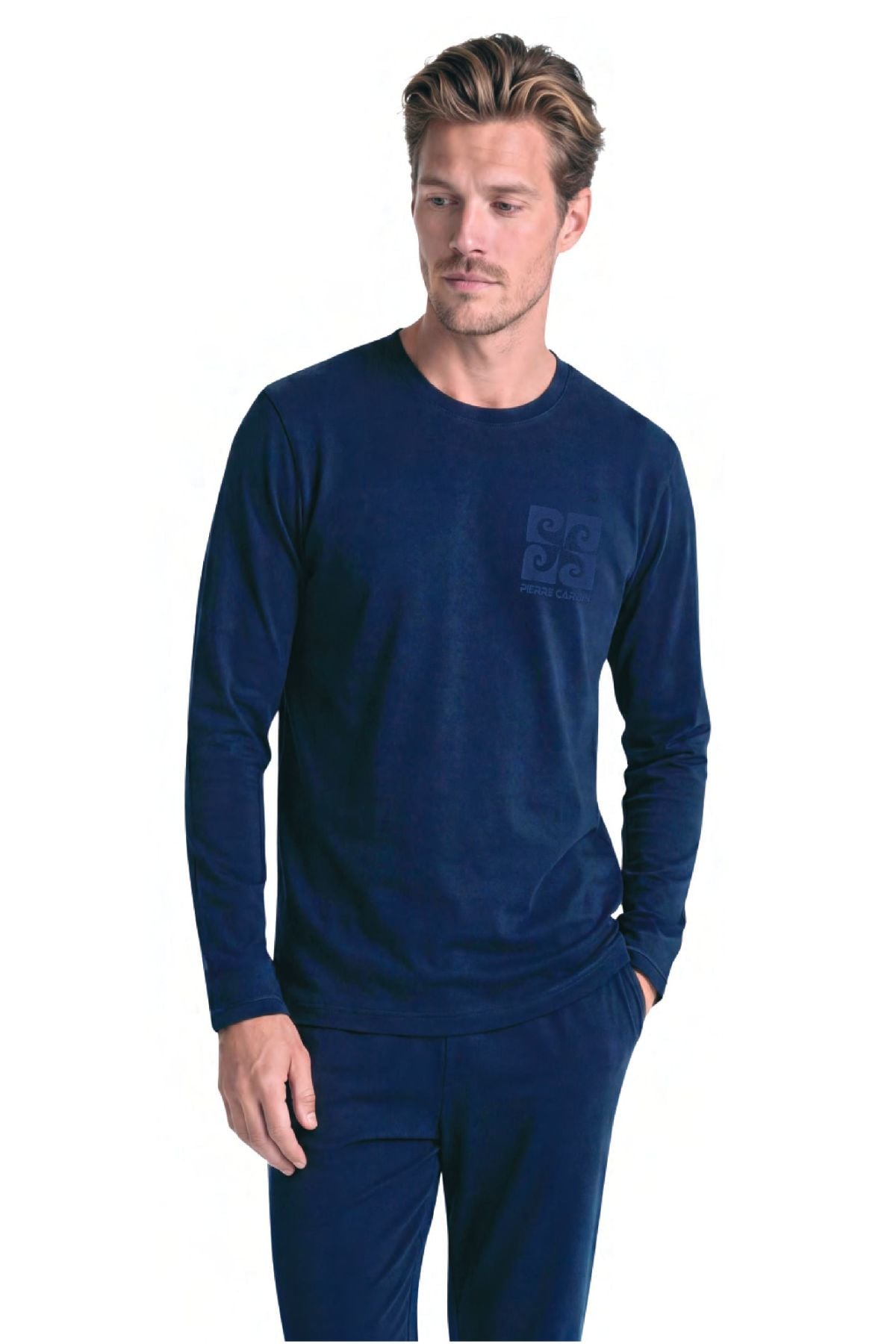 	Pierre Cardin 6156 Erkek Lacıvert Uzun Kollu Bisiklet Yaka Pijama Takımı