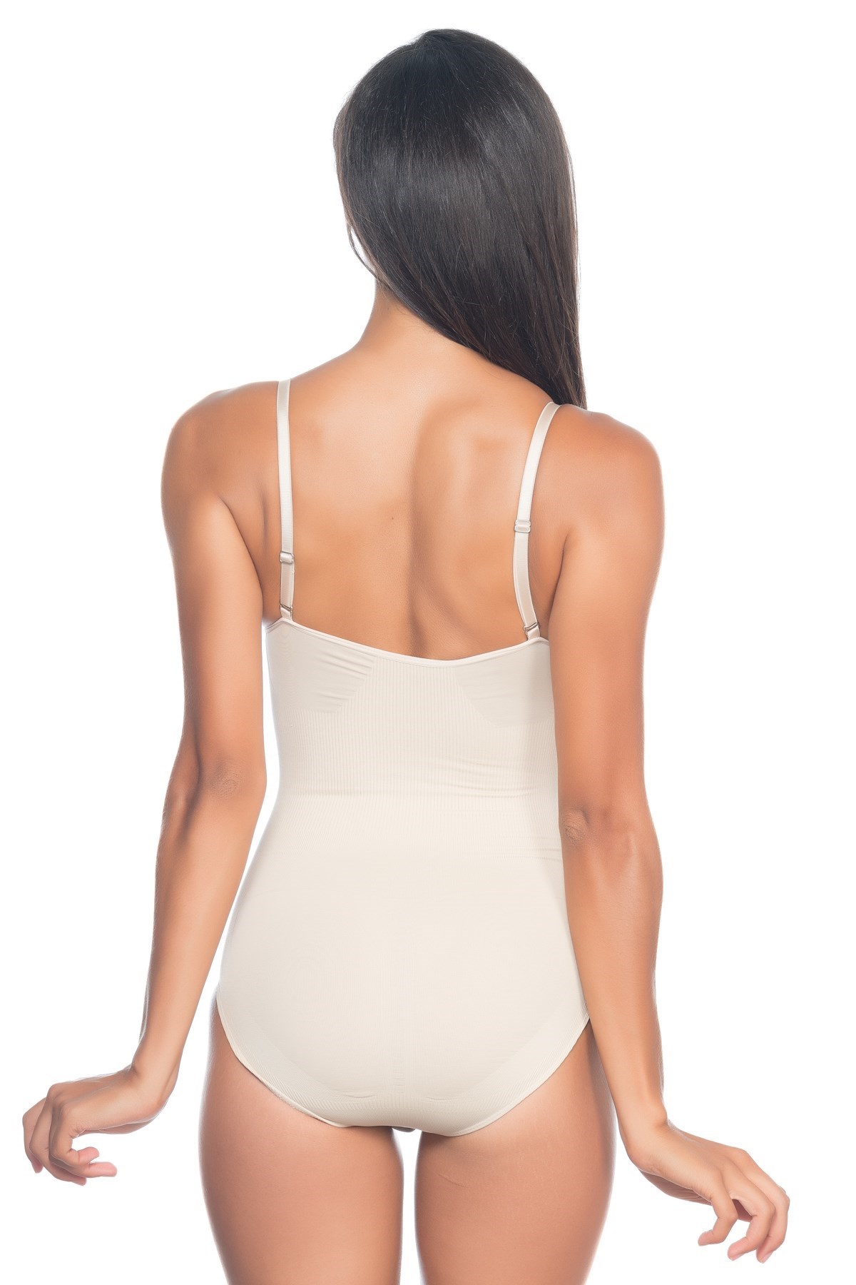 Emay 2072 Dikişsiz Desenli Body Slip Korse Ten