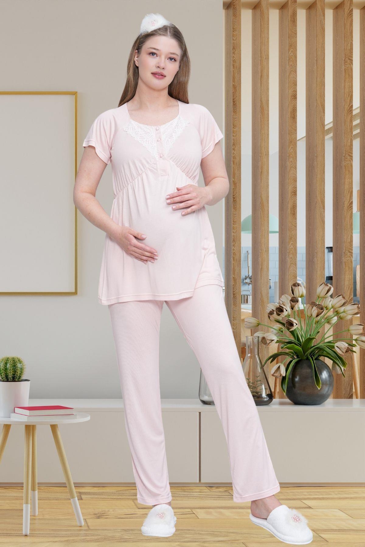 Mecit 6203 Pembe Sabahlıklı Lohusa Pijama Takımı