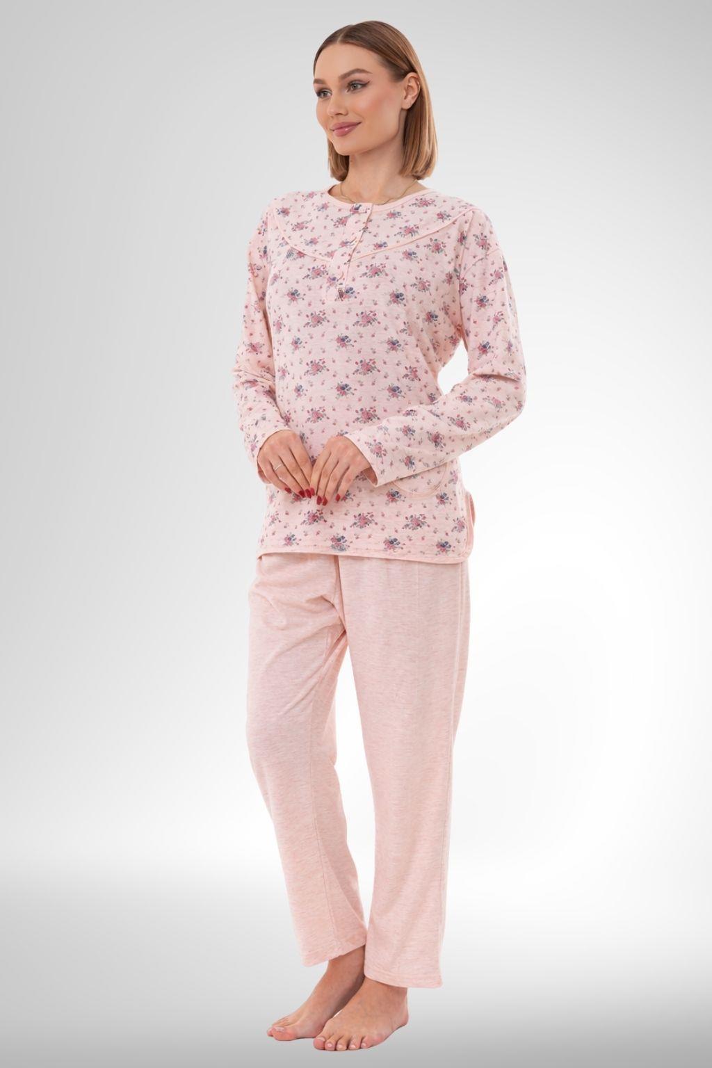Mecit 6314 Pudra Kadın Büyük Beden Pijama Takımı