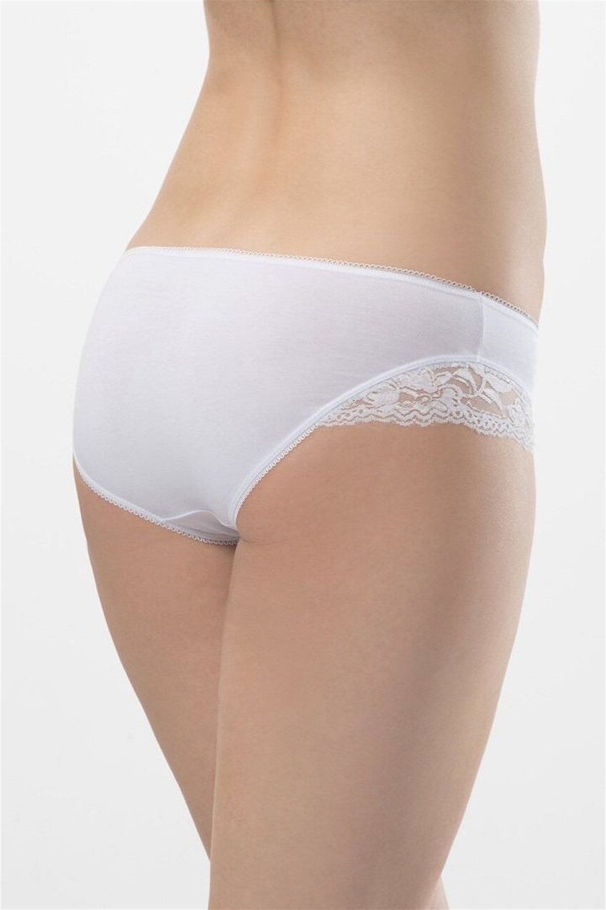 Türen Kadın Beyaz 2li Likralı Dantelli Bikini Külot 959
