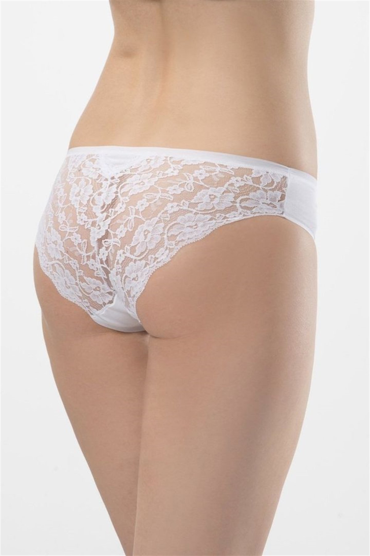 Türen Kadın Beyaz 2li Likralı Dantelli Bikini Külot 958