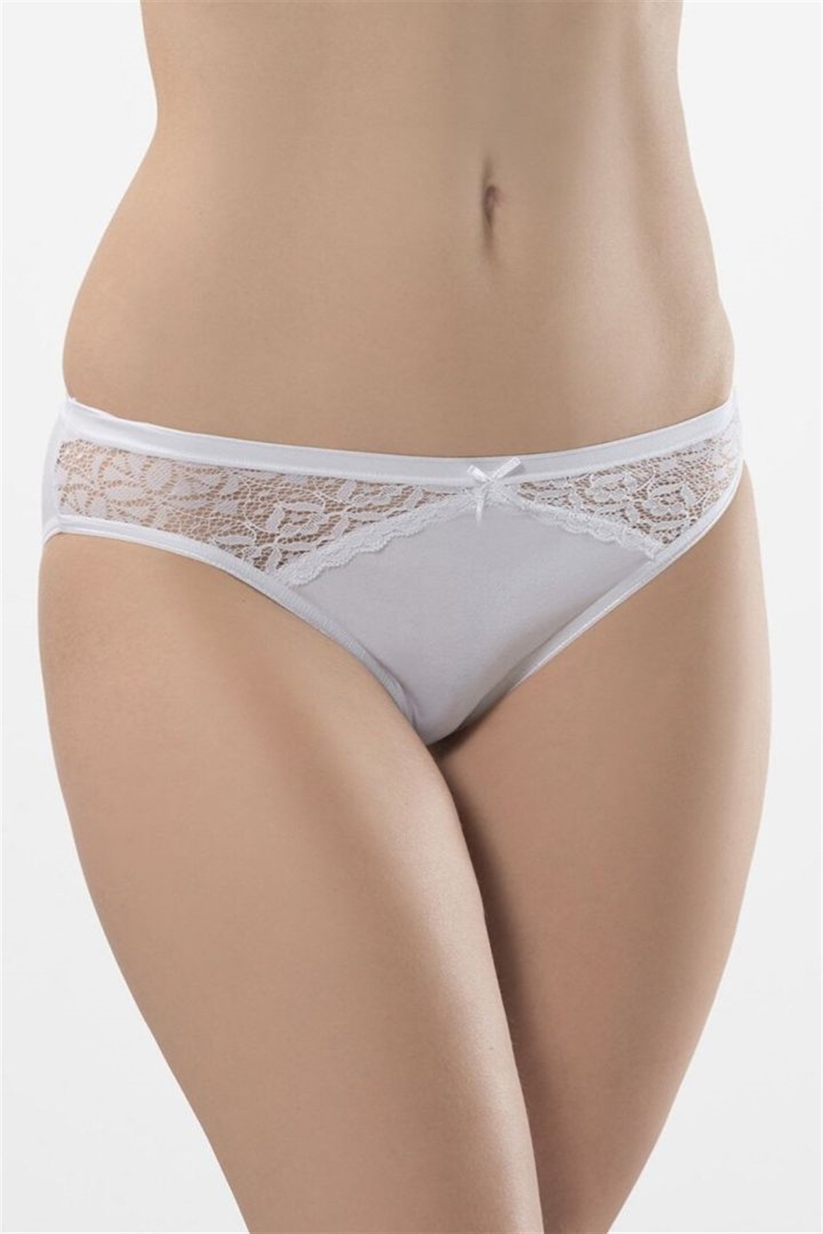Türen Kadın Beyaz 2li Likralı Dantelli Bikini Külot 261