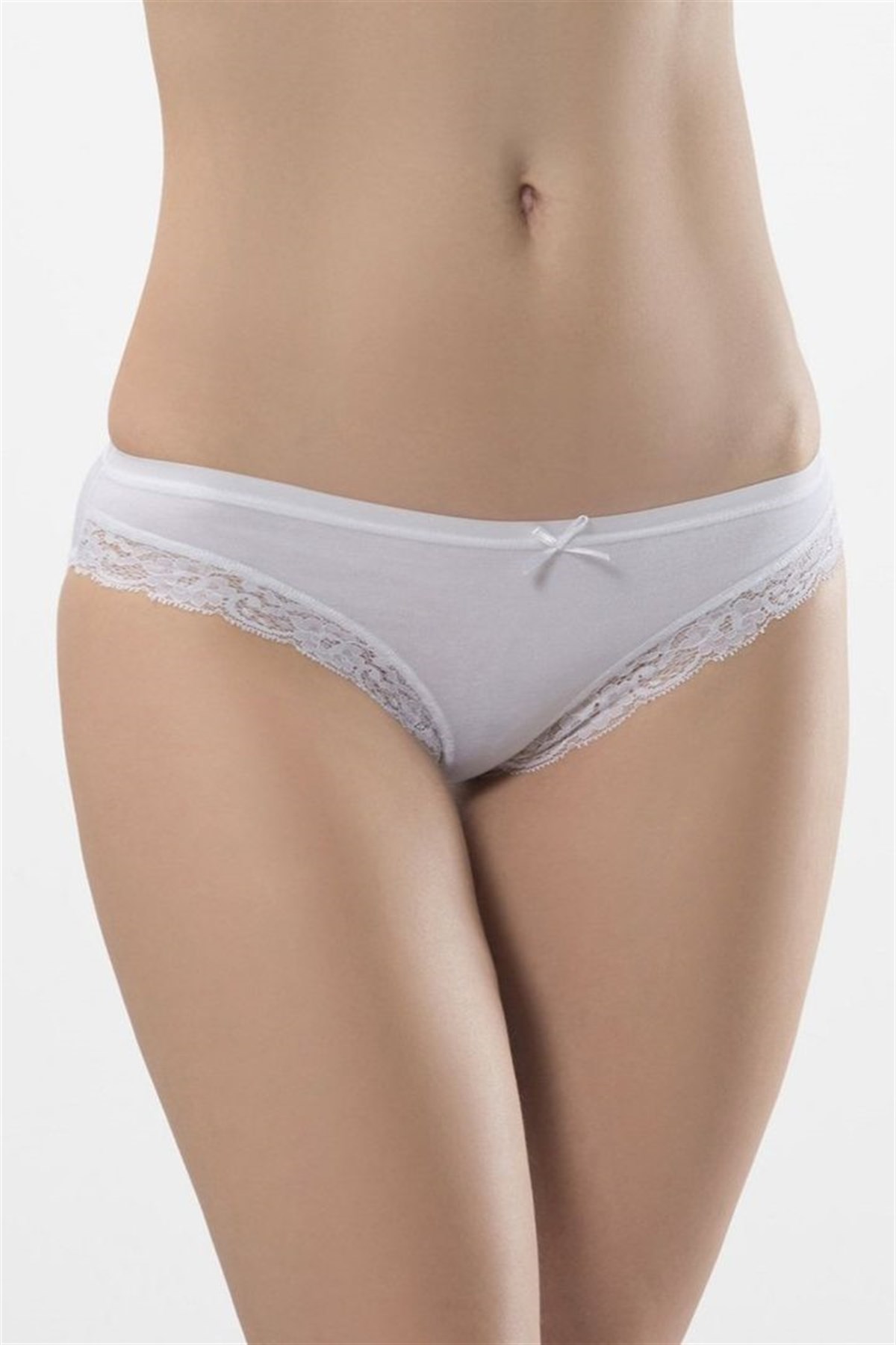 Türen Kadın Beyaz 2li Likralı Fistolu Bikini Külot 238