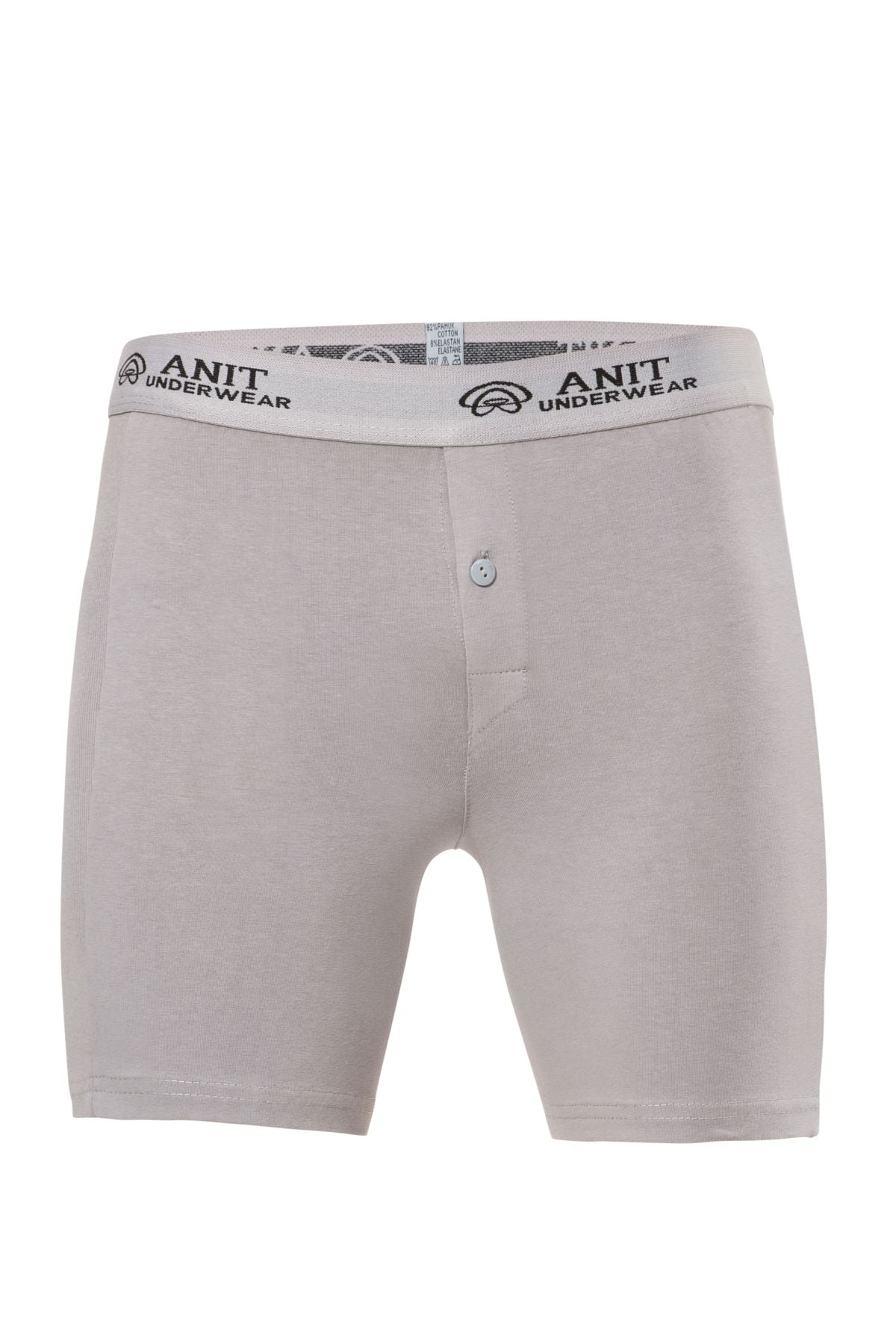 Anıt 1114 Gri 3 Adet Likralı Uzun Pamuklu Erkek Boxer