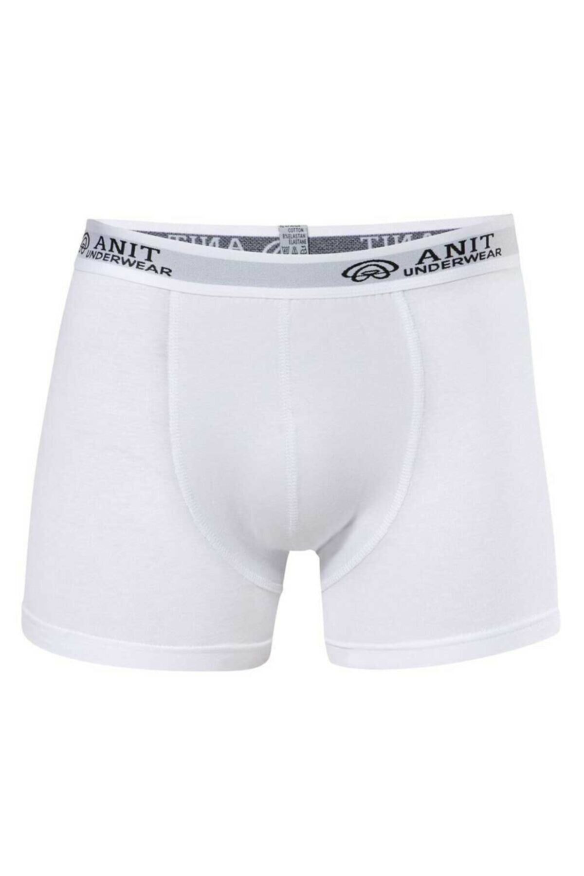 Anıt 1115 Beyaz 3 Adet Likralı Pamuklu Erkek Boxer