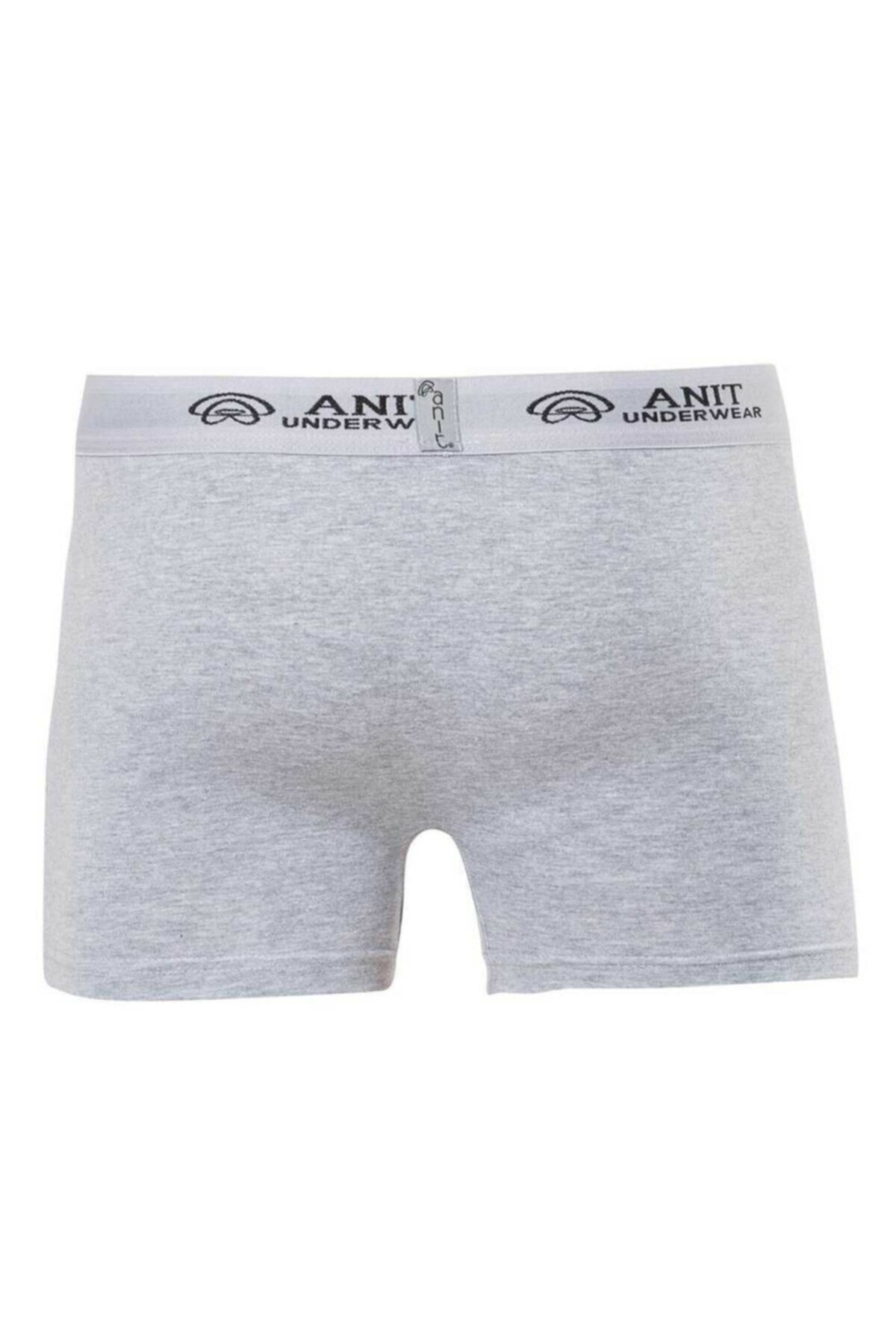 Anıt 1115 Gri 3 Adet Likralı Pamuklu Erkek Boxer