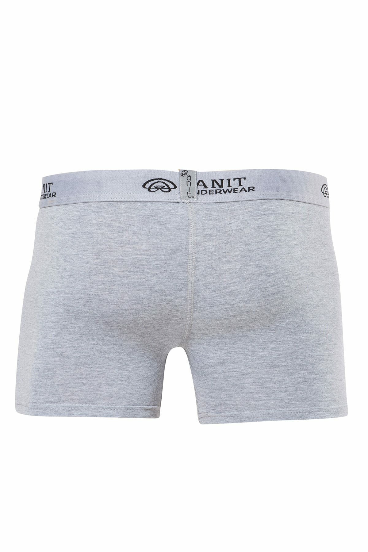 Anıt 1120 Gri 3 Adet Likralı Şeritli Pamuklu Erkek Boxer