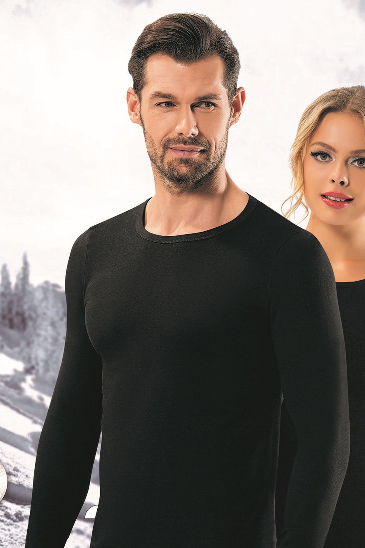 Anıt 1159 Siyah Bisiklet Yaka Uzun Kollu Erkek İçlik Termal ÜstTermal ÜstAnıt Lingerie