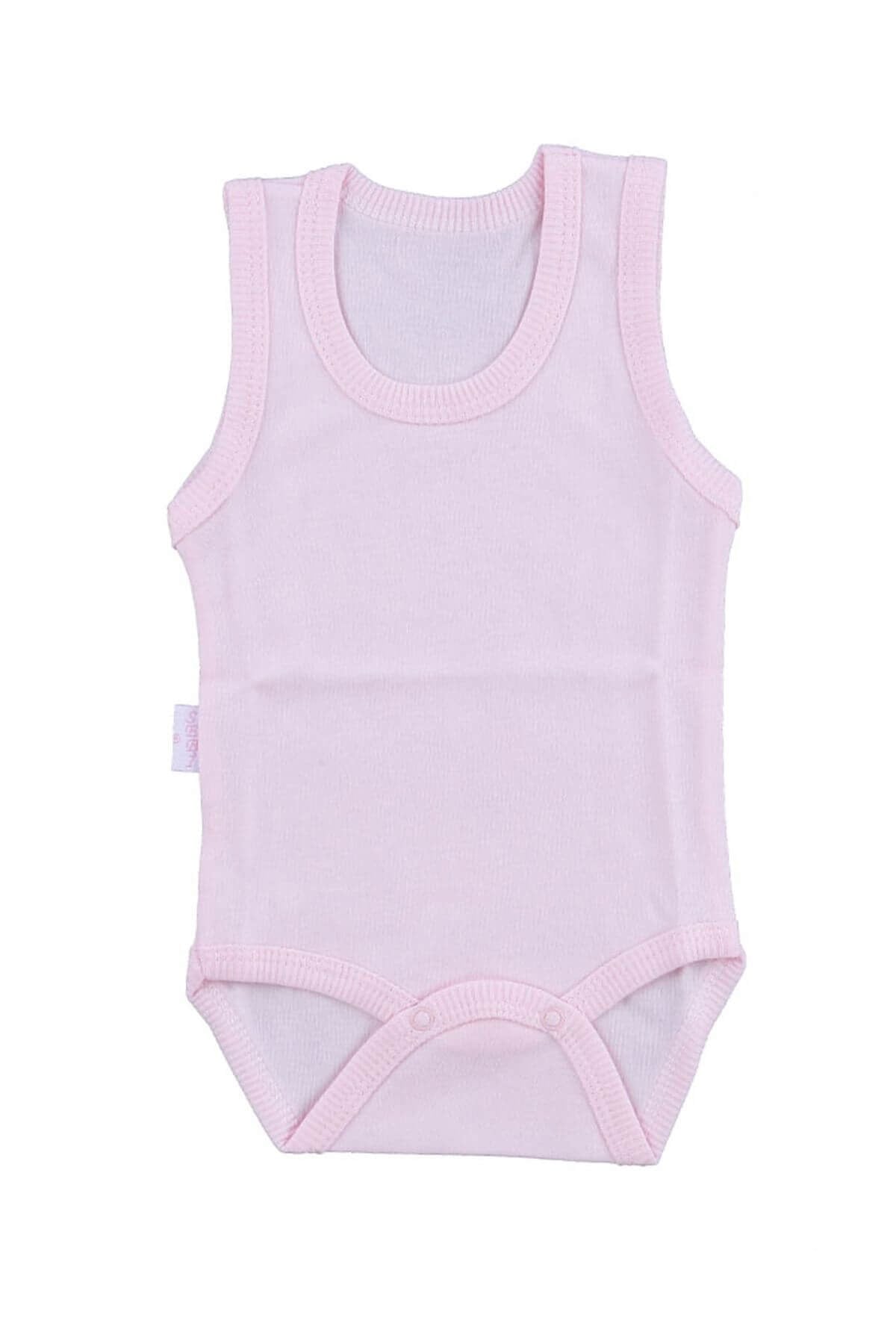 Bebek Pembe Body Pamuklu Askılı Çıtçıtlı Badi SB155Kız Bebek BodySebi