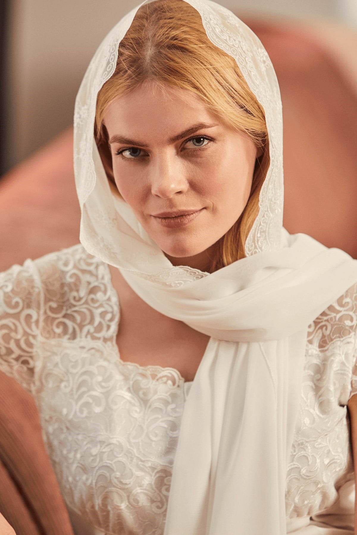 Mecit 0021 Ekru Şifon Şal