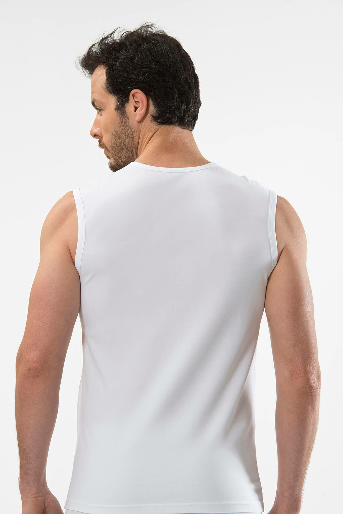 Cacharel 1303 Beyaz Erkek Spor Bisiklet Yaka Fanila